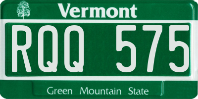 VT license plate RQQ575