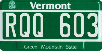 VT license plate RQQ603