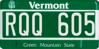 VT license plate RQQ605