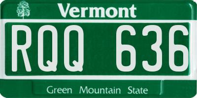 VT license plate RQQ636