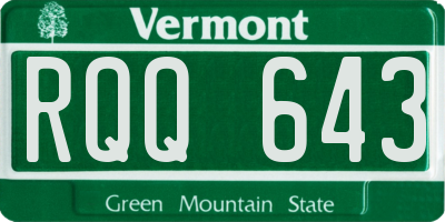 VT license plate RQQ643