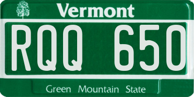 VT license plate RQQ650
