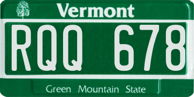 VT license plate RQQ678