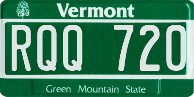 VT license plate RQQ720