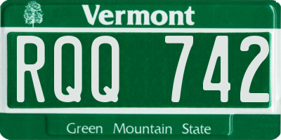 VT license plate RQQ742