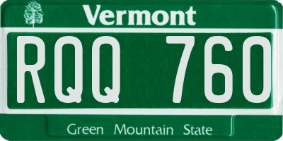 VT license plate RQQ760