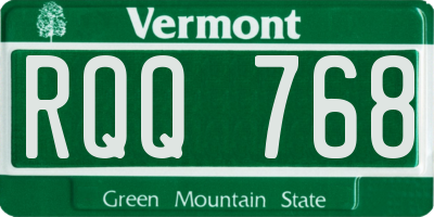 VT license plate RQQ768