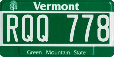 VT license plate RQQ778