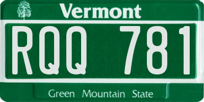 VT license plate RQQ781