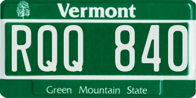 VT license plate RQQ840