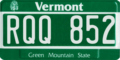 VT license plate RQQ852