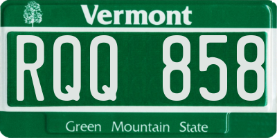 VT license plate RQQ858