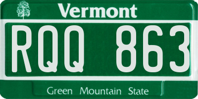 VT license plate RQQ863