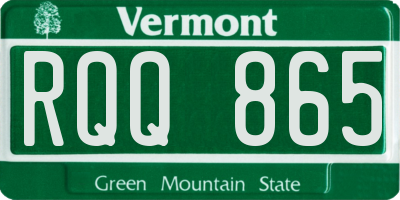 VT license plate RQQ865