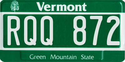 VT license plate RQQ872
