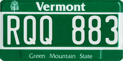 VT license plate RQQ883
