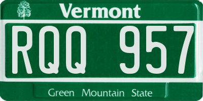 VT license plate RQQ957