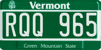 VT license plate RQQ965