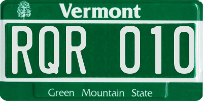 VT license plate RQR010