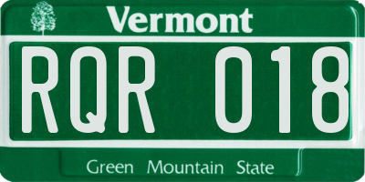 VT license plate RQR018