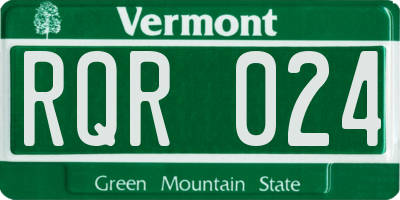 VT license plate RQR024