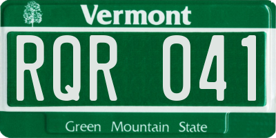 VT license plate RQR041
