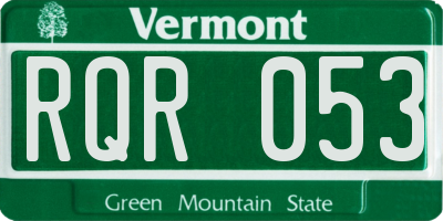 VT license plate RQR053
