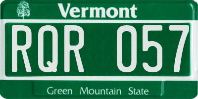 VT license plate RQR057