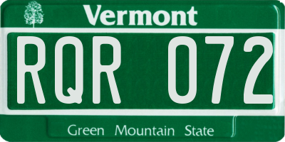 VT license plate RQR072