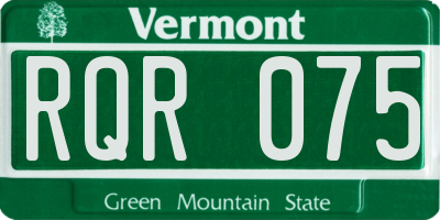 VT license plate RQR075