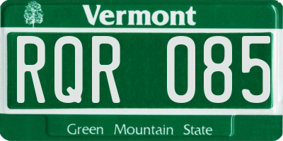VT license plate RQR085