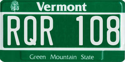 VT license plate RQR108