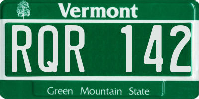 VT license plate RQR142