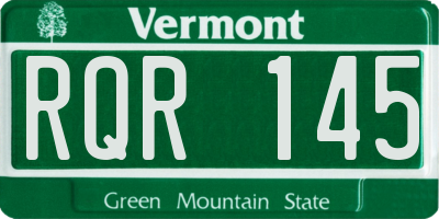 VT license plate RQR145