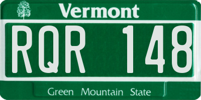 VT license plate RQR148