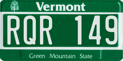 VT license plate RQR149