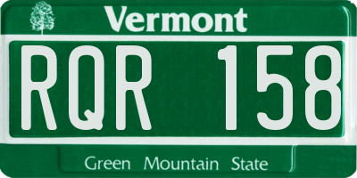 VT license plate RQR158