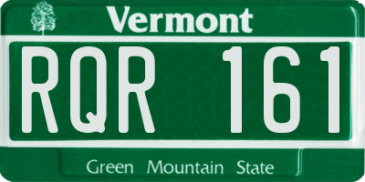 VT license plate RQR161