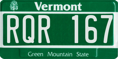 VT license plate RQR167