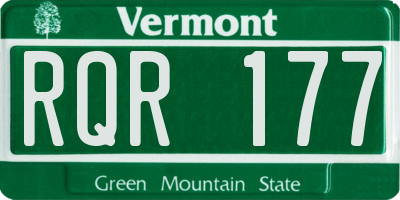 VT license plate RQR177