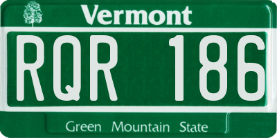 VT license plate RQR186