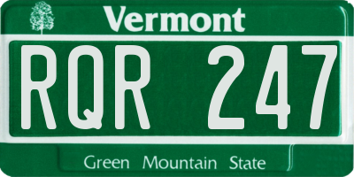 VT license plate RQR247