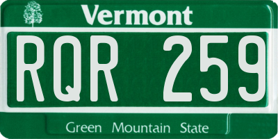 VT license plate RQR259