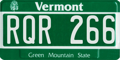 VT license plate RQR266