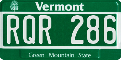 VT license plate RQR286