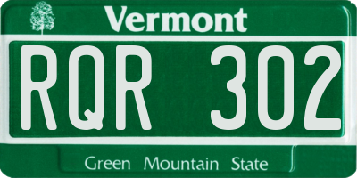 VT license plate RQR302