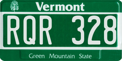 VT license plate RQR328