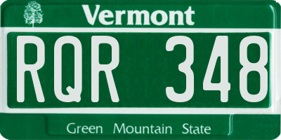 VT license plate RQR348