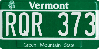 VT license plate RQR373