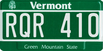 VT license plate RQR410
